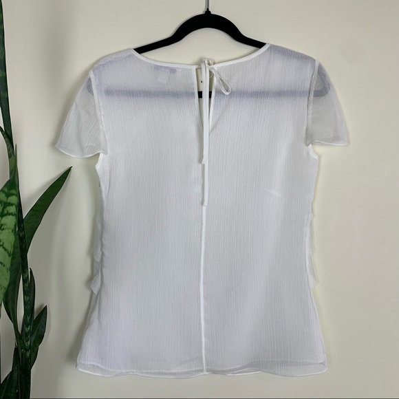 Banana Republic Layered Sheer White Blouse - Size 2 - Picture 6 of 10